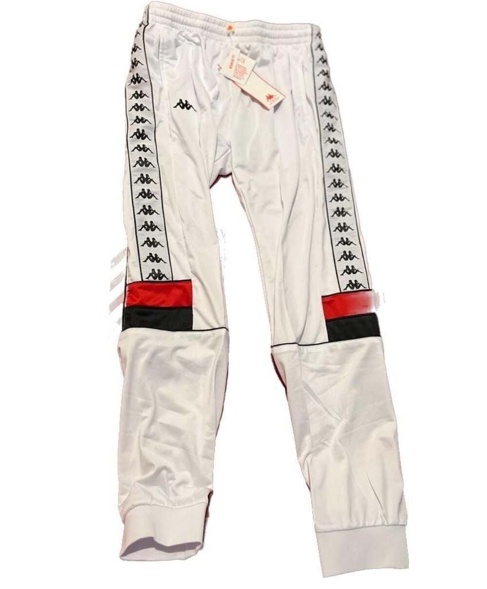Kappa 222 Banda Memzz Track Pants - White/Red/Black